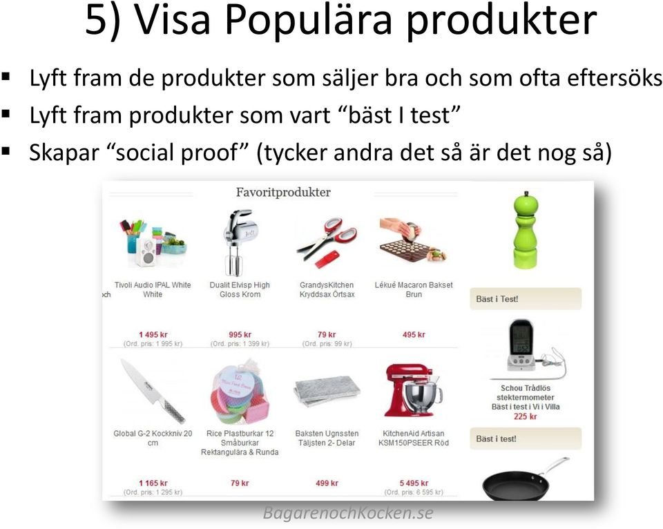 produkter som vart bäst I test Skapar social proof