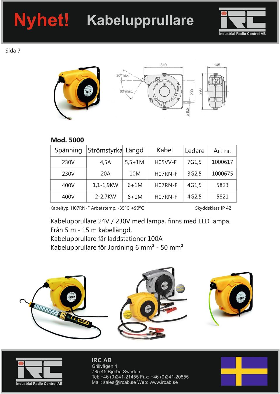 2-2,7KW 6+1M 4G2,5 5821 typ. Arbetstemp.