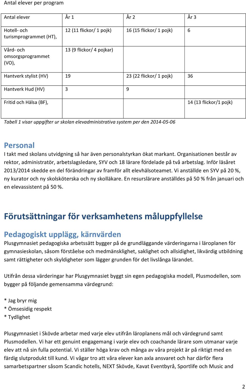 06 Personal I takt med skolans utvidgning så har även personalstyrkan ökat markant. Organisationen består av rektor, administratör, arbetslagsledare, SYV och 18 lärare fördelade på två arbetslag.