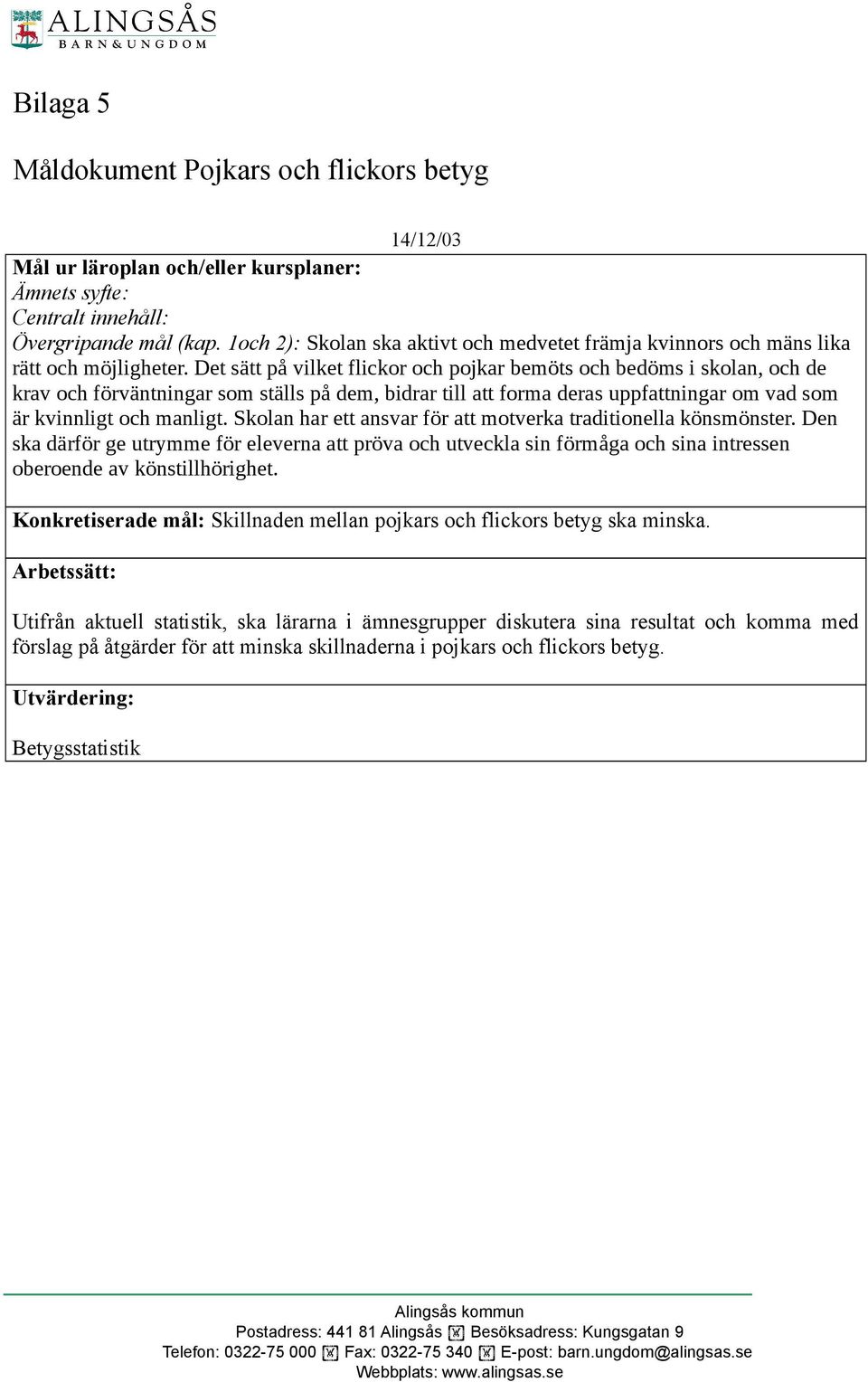 Det sätt på vilket flickor och pojkar bemöts och bedöms i skolan, och de krav och förväntningar som ställs på dem, bidrar till att forma deras uppfattningar om vad som är kvinnligt och manligt.