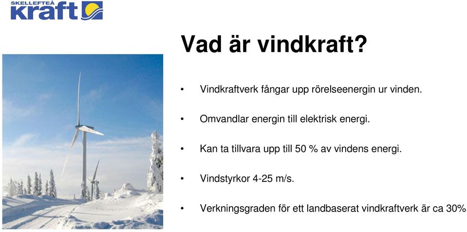 Omvandlar energin till elektrisk energi.