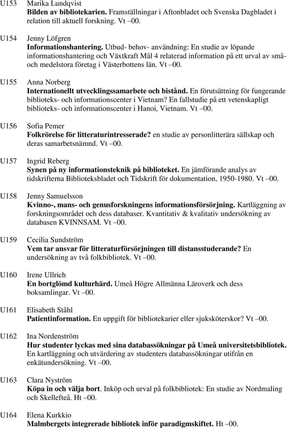 Utbud- behov- användning: En studie av löpande informationshantering och Växtkraft Mål 4 relaterad information på ett urval av småoch medelstora företag i Västerbottens län. Vt 00.