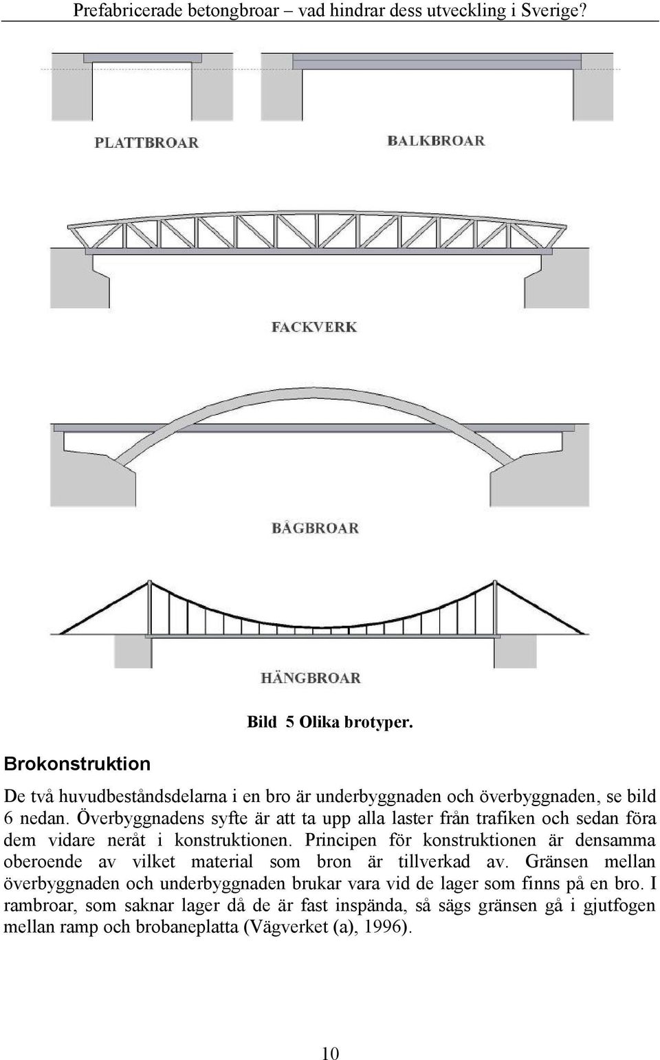 Principen för konstruktionen är densamma oberoende av vilket material som bron är tillverkad av.