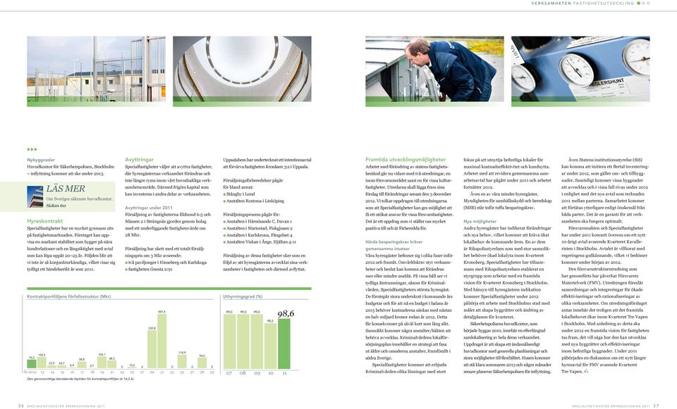 Sidan 60 Hyreskontrakt Speciafastigheter har en mycket gynnsam sits på fastighetsmarknaden.