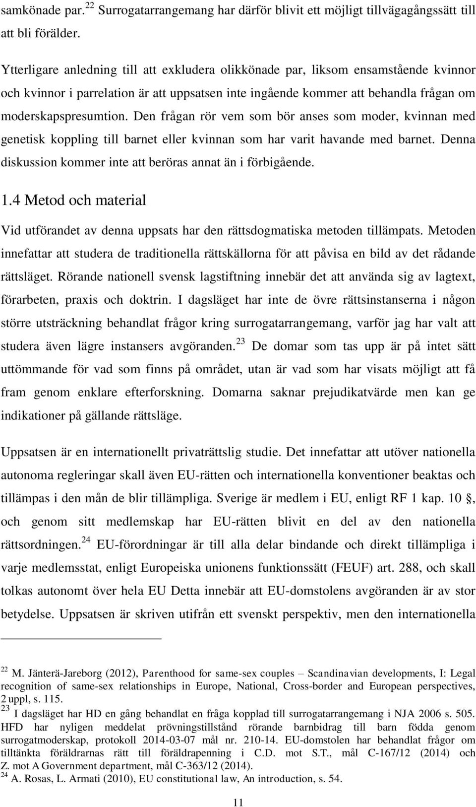 Den frågan rör vem som bör anses som moder, kvinnan med genetisk koppling till barnet eller kvinnan som har varit havande med barnet. Denna diskussion kommer inte att beröras annat än i förbigående.