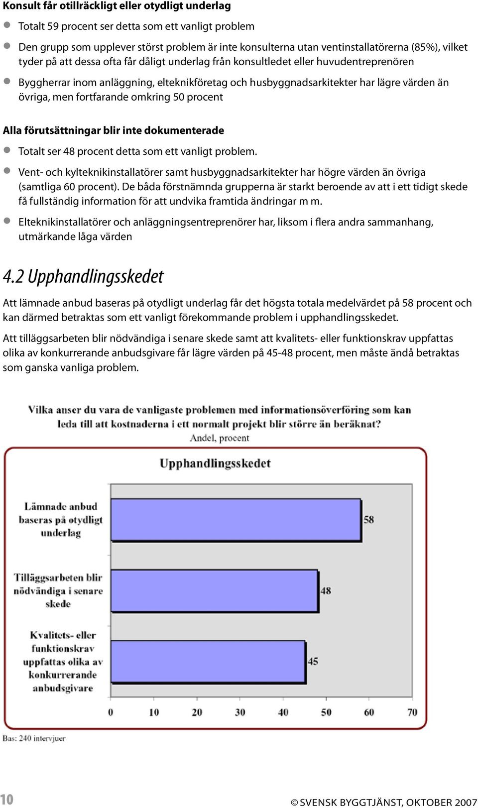 fortfarande omkring 50 procent Alla förutsättningar blir inte dokumenterade Totalt ser 48 procent detta som ett vanligt problem.