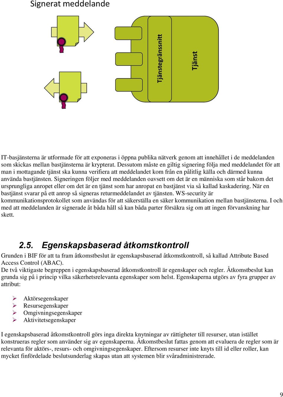 Dessutom måste en giltig signering följa med meddelandet för att man i mottagande tjänst ska kunna verifiera att meddelandet kom från en pålitlig källa och därmed kunna använda bastjänsten.