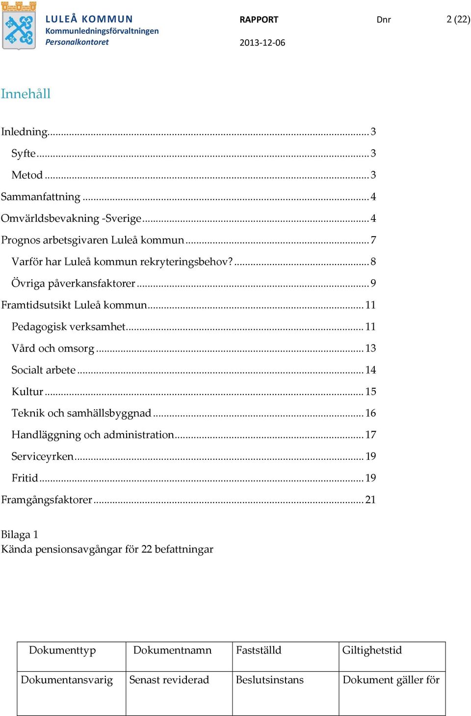 .. 13 Socialt arbete... 14 Kultur... 15 Teknik och samhällsbyggnad... 16 Handläggning och administration... 17 Serviceyrken... 19 Fritid... 19 Framgångsfaktorer.