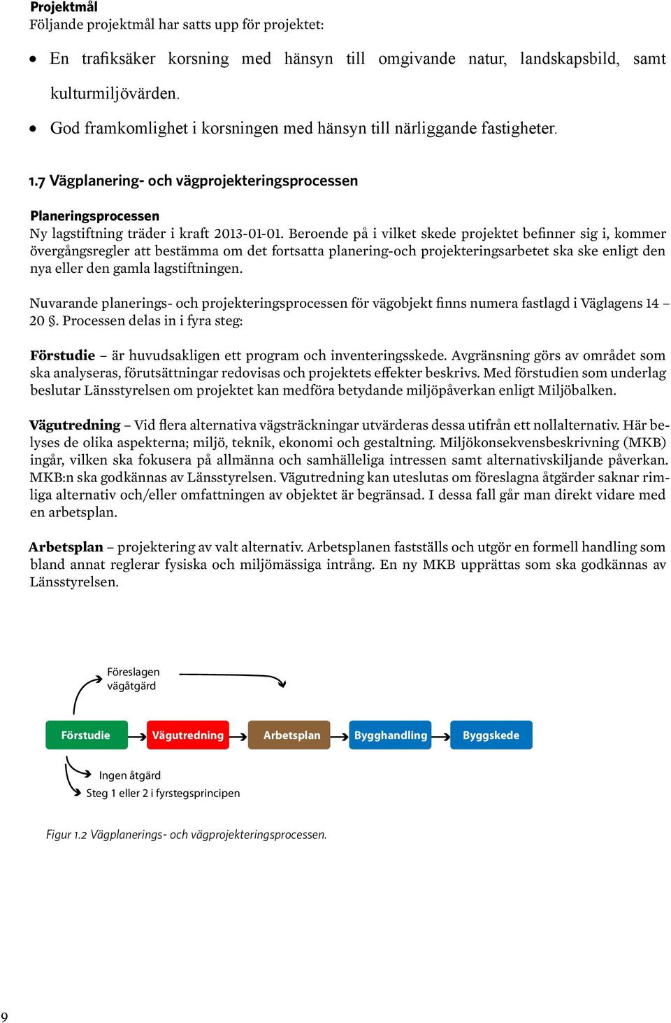 Beroende på i vilket skede projektet befinner sig i, kommer övergångsregler att bestämma om det fortsatta planering-och projekteringsarbetet ska ske enligt den nya eller den gamla lagstiftningen.