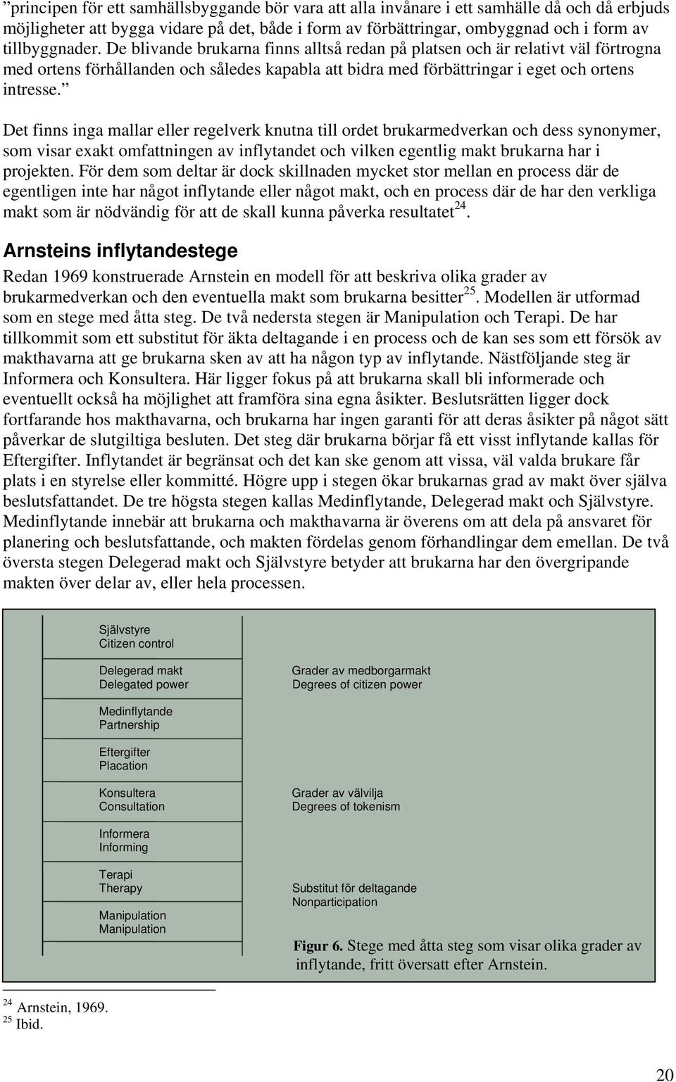 Det finns inga mallar eller regelverk knutna till ordet brukarmedverkan och dess synonymer, som visar exakt omfattningen av inflytandet och vilken egentlig makt brukarna har i projekten.