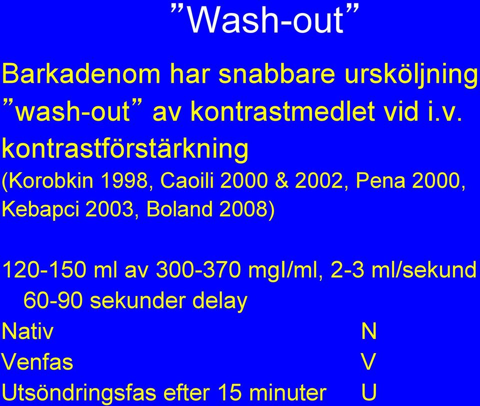 2000, Kebapci 2003, Boland 2008) 120-150 ml av 300-370 mgi/ml, 2-3