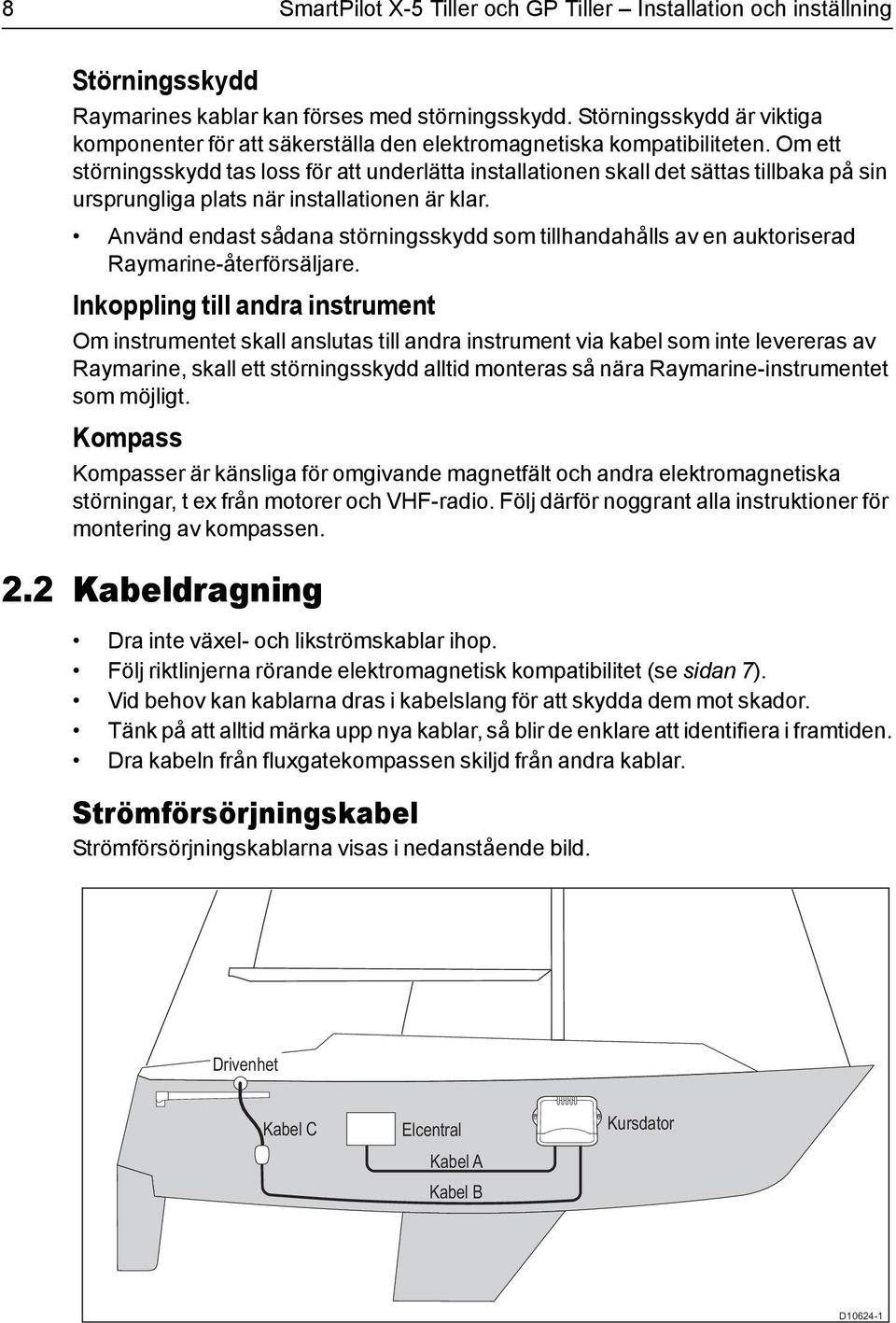 Om ett störningsskydd tas loss för att underlätta installationen skall det sättas tillbaka på sin ursprungliga plats när installationen är klar.