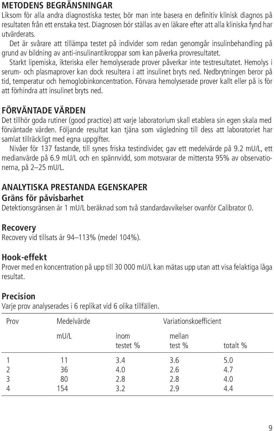 Det är svårare att tillämpa testet på individer som redan genomgår insulinbehandling på grund av bildning av anti-insulinantikroppar som kan påverka provresultatet.