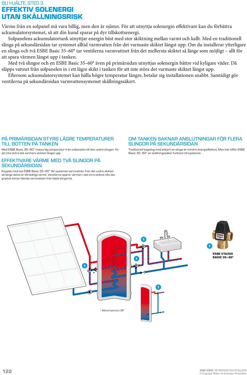 Solpanelens ackumulatortank utnyttjar energin bäst med stor skiktning mellan varmt och kallt.