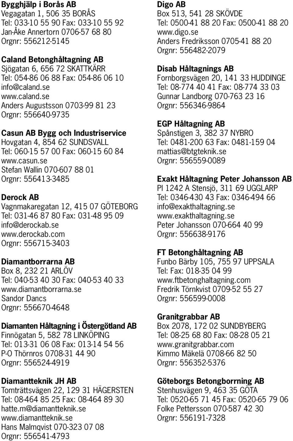 casun.se Stefan Wallin 070-607 88 01 Orgnr: 556413-3485 Derock AB Vagnmakaregatan 12, 415 07 GÖTEBORG Tel: 031-46 87 80 Fax: 031-48 95 09 info@derockab.