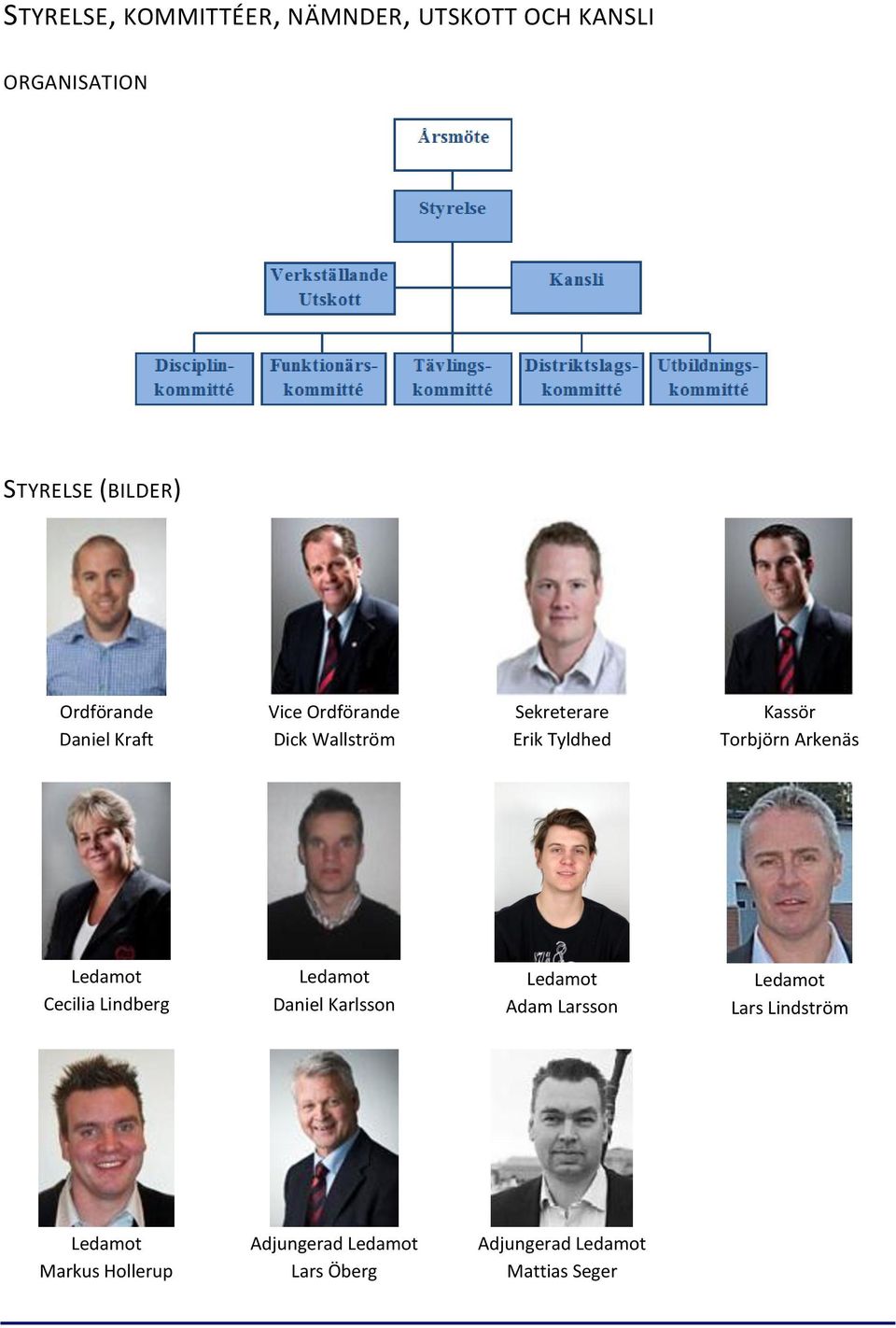 Torbjörn Arkenäs Ledamot Cecilia Lindberg Ledamot Daniel Karlsson Ledamot Adam Larsson