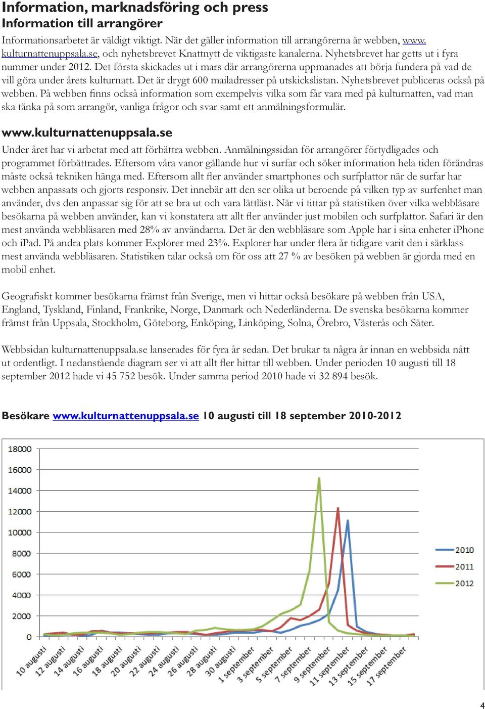 Det första skickades ut i mars där arrangörerna uppmanades att börja fundera på vad de vill göra under årets kulturnatt. Det är drygt 600 mailadresser på utskickslistan.