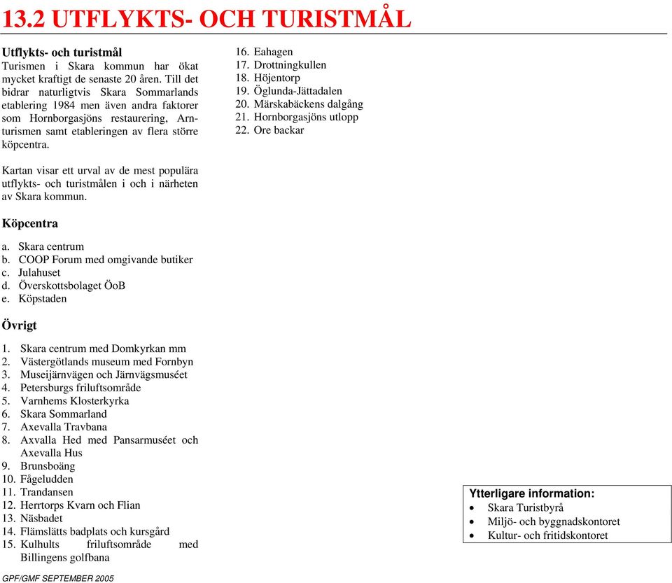 Drottningkullen 18. Höjentorp 19. Öglunda-Jättadalen 20. Märskabäckens dalgång 21. Hornborgasjöns utlopp 22.