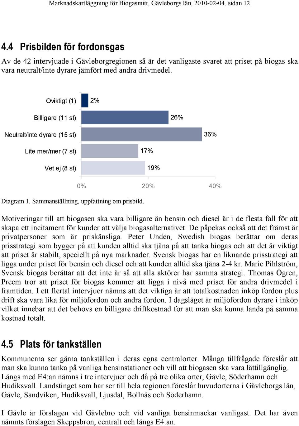 Oviktigt (1) 2% Billigare (11 st) 26% Neutralt/inte dyrare (15 st) 36% Lite mer/mer (7 st) Vet ej (8 st) 17% 19% Diagram 1. Sammanställning, uppfattning om prisbild.