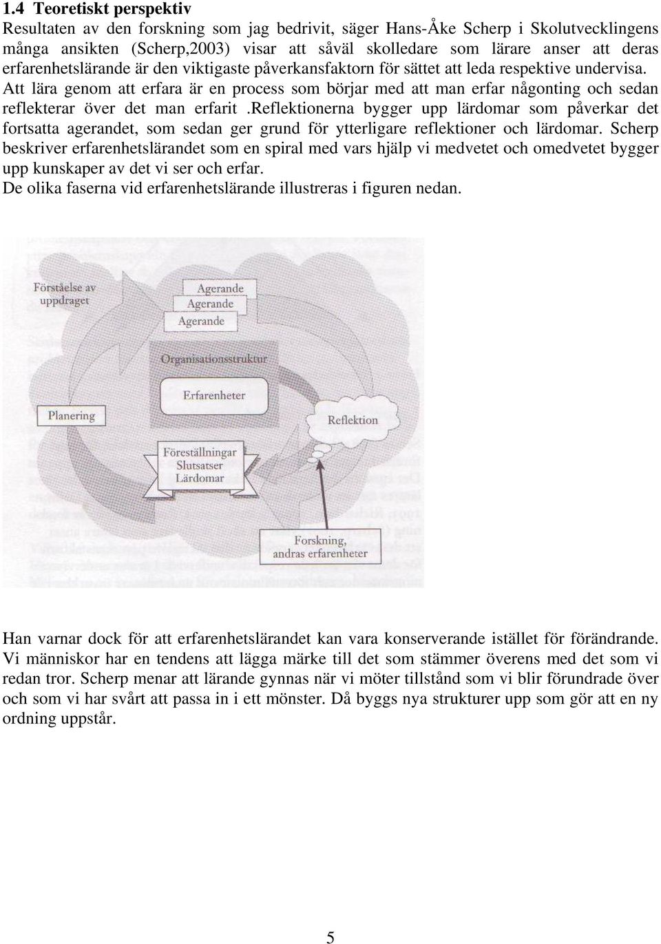 Att lära genom att erfara är en process som börjar med att man erfar någonting och sedan reflekterar över det man erfarit.