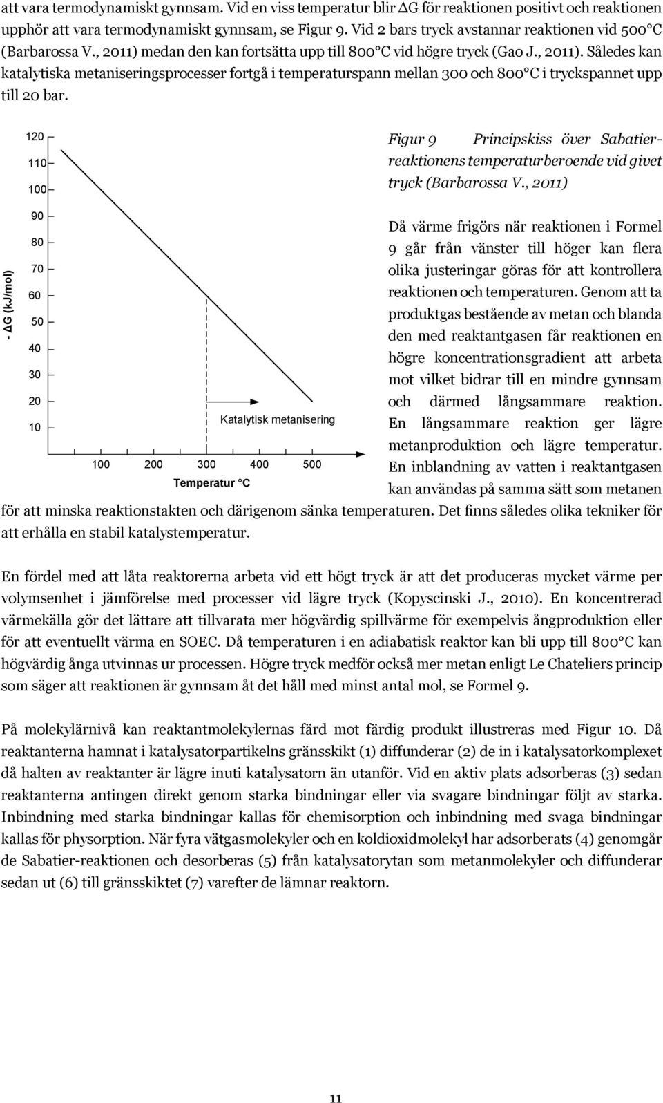 120 110 100 Figur 9 Principskiss över Sabatierreaktionens temperaturberoende vid givet tryck (Barbarossa V.