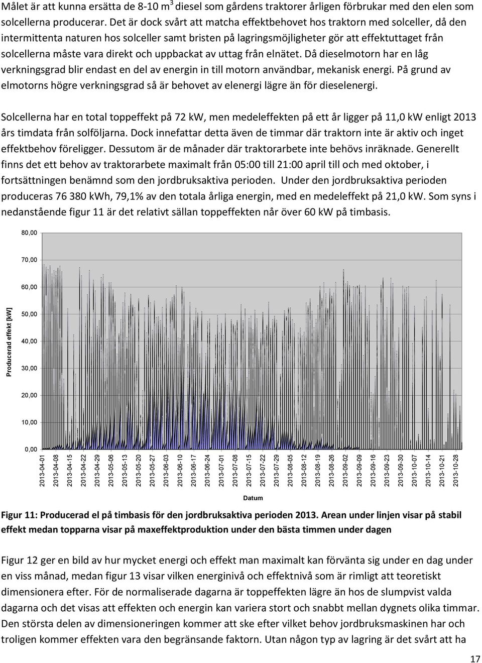 direkt och uppbackat av uttag från elnätet. Då dieselmotorn har en låg verkningsgrad blir endast en del av energin in till motorn användbar, mekanisk energi.