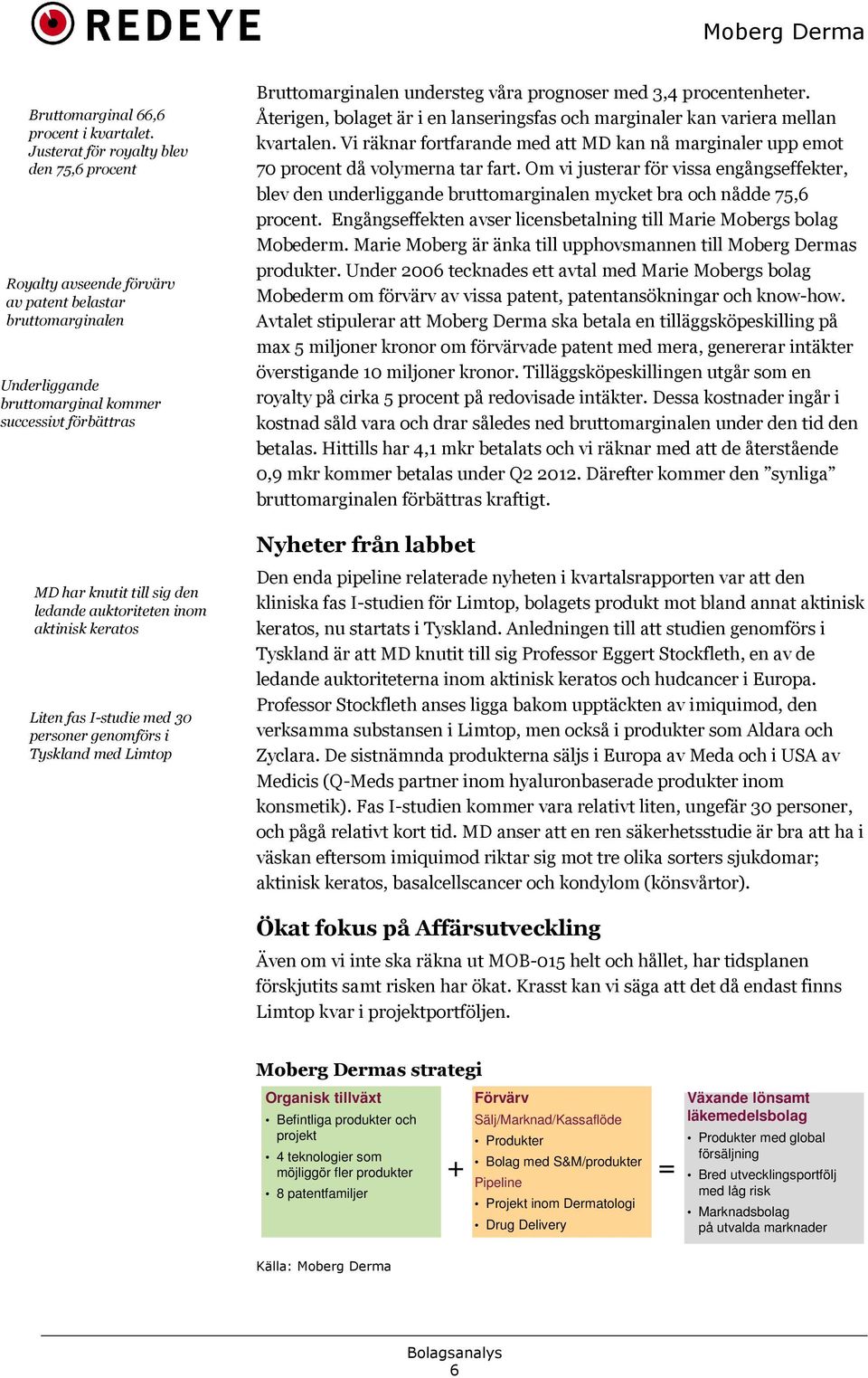 auktoriteten inom aktinisk keratos Liten fas I-studie med 30 personer genomförs i Tyskland med Limtop Bruttomarginalen understeg våra prognoser med 3,4 procentenheter.