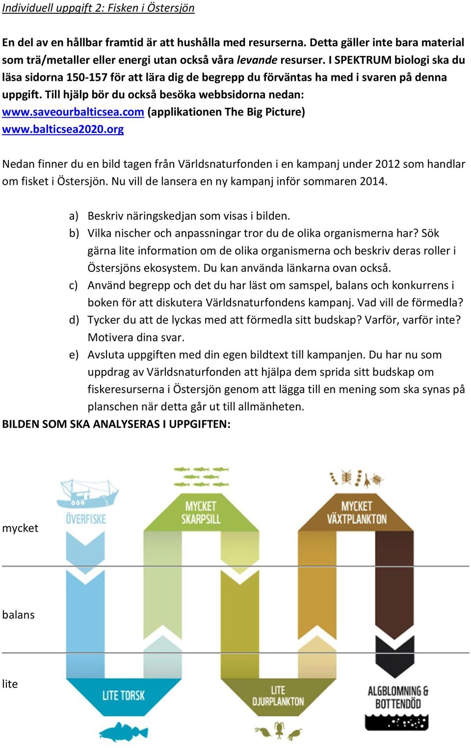 com (applikationen The Big Picture) www.balticsea2020.org Nedan finner du en bild tagen från Världsnaturfonden i en kampanj under 2012 som handlar om fisket i Östersjön.