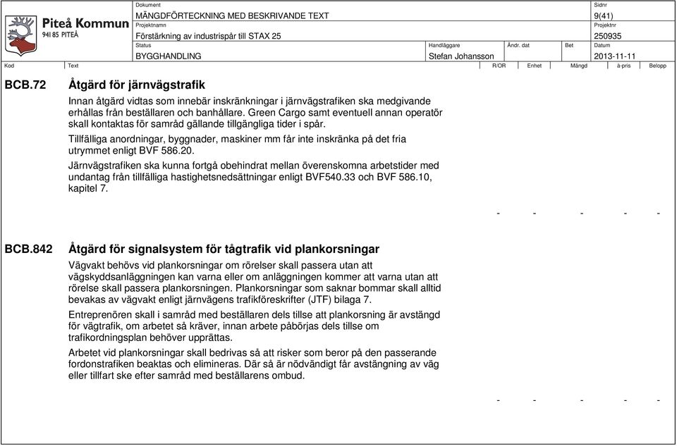 Tillfälliga anordningar, byggnader, maskiner mm får inte inskränka på det fria utrymmet enligt BVF 586.20.