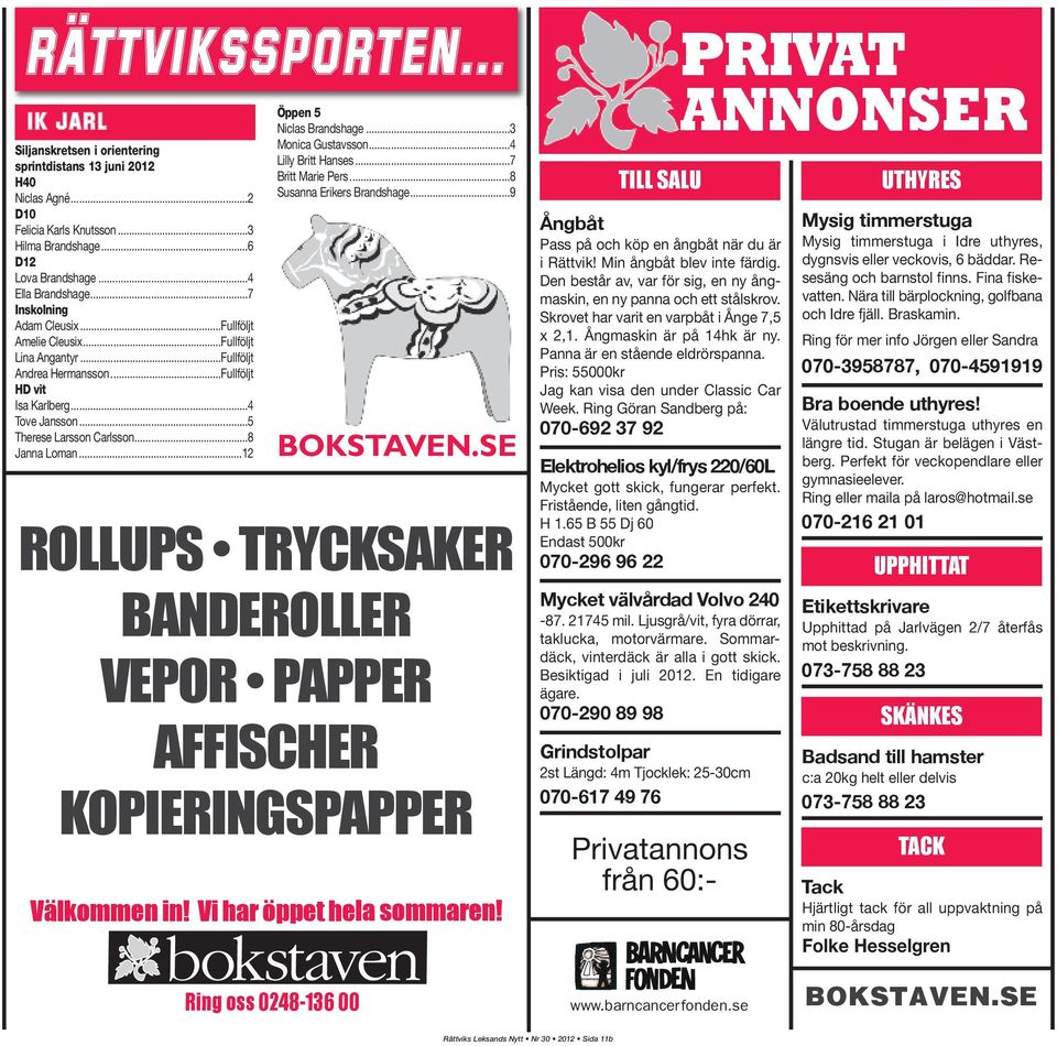 ..8 Janna Loman...12 Öppen 5 Niclas Brandshage...3 Monica Gustavsson...4 Lilly Britt Hanses...7 Britt Marie Pers...8 Susanna Erikers Brandshage...9 BOKSTAVEN.