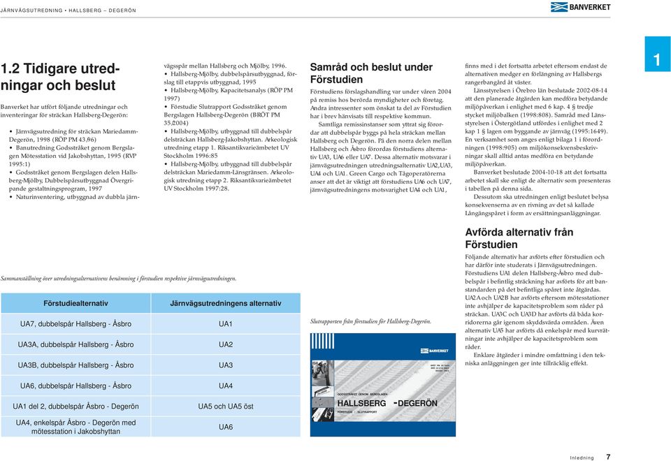 1997 Naturinventering, utbyggnad av dubbla järn- vägsspår mellan Hallsberg och Mjölby, 1996.
