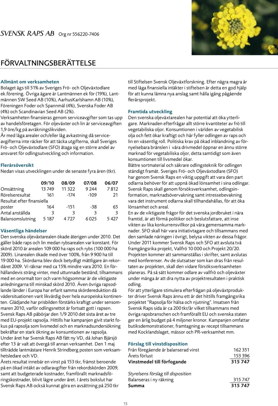 Verksamheten finansieras genom serviceavgifter som tas upp av handelsföretagen. För oljeväxter och lin är serviceavgiften 1,9 öre/kg på avräkningslikviden.