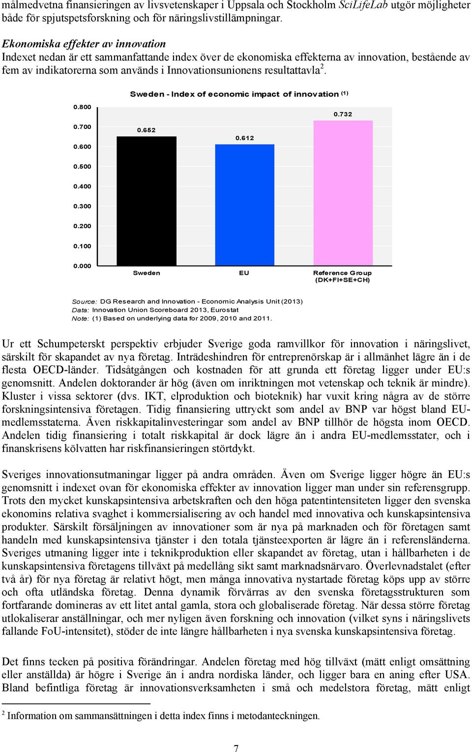 resultattavla 2. Sweden - Index of economic impact of innovation (1) 0.800 0.732 0.700 0.600 0.652 0.612 0.500 0.400 0.300 0.200 0.100 0.