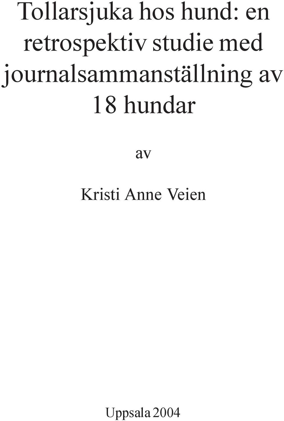 journalsammanställning av 18