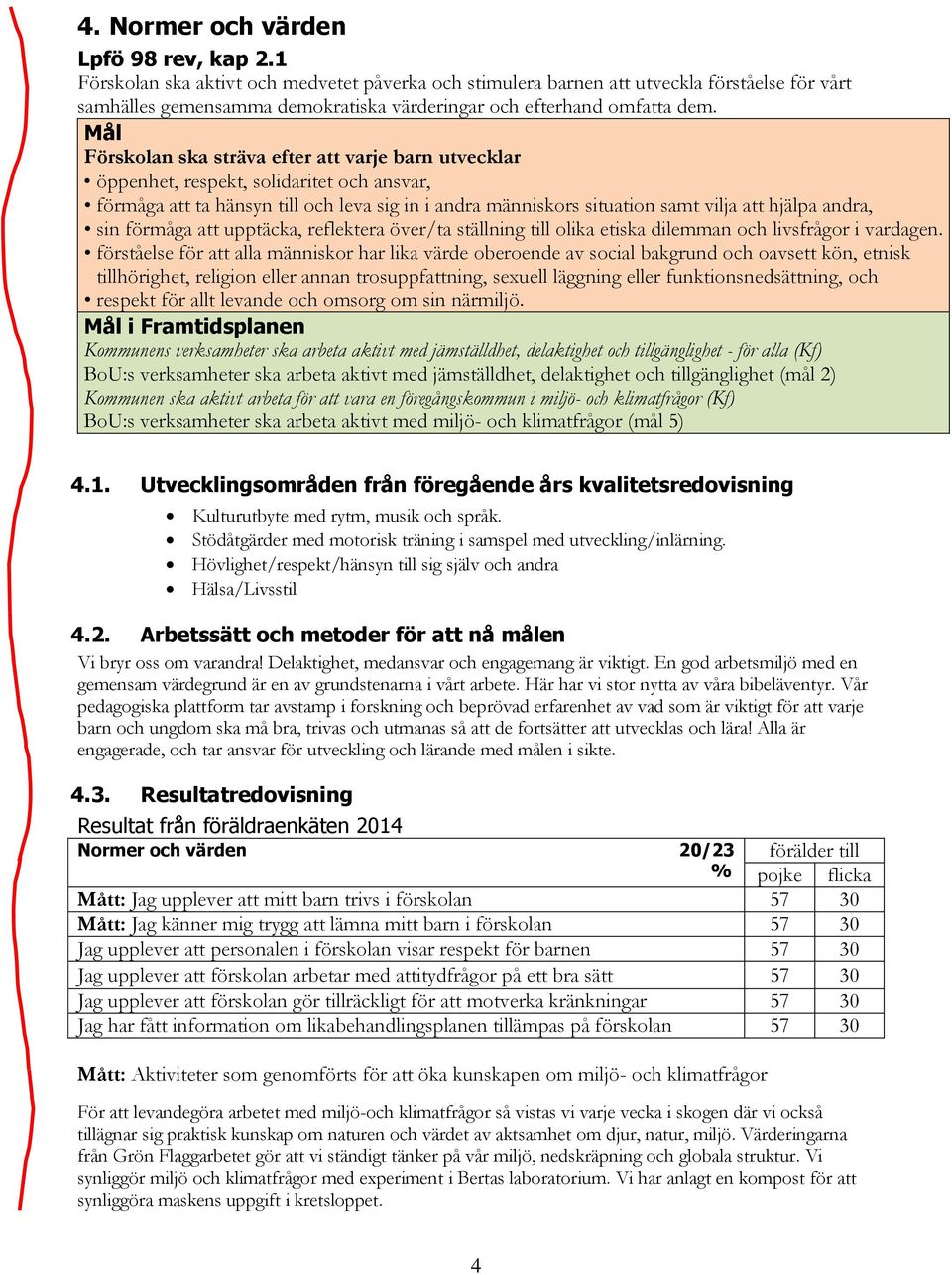 Mål Förskolan ska sträva efter att varje barn utvecklar öppenhet, respekt, solidaritet och ansvar, förmåga att ta hänsyn till och leva sig in i andra människors situation samt vilja att hjälpa andra,