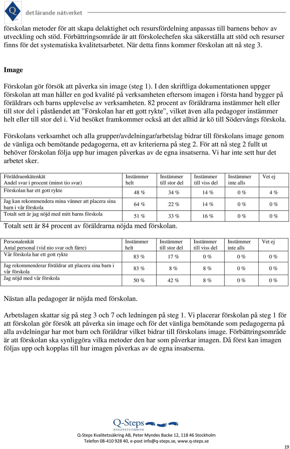 Image Förskolan gör försök att påverka sin image (steg 1).