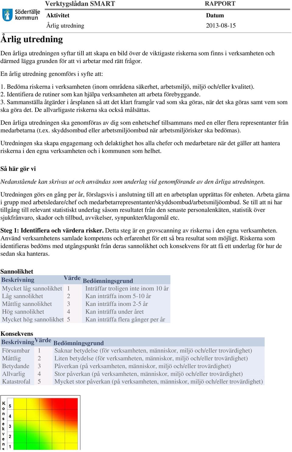 Identifiera de rutiner som kan hjälpa verksamheten att arbeta förebyggande. 3.