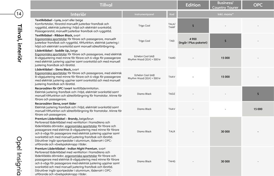 Passagerarstol, manuellt justerbar fram/bak och ryggstöd.