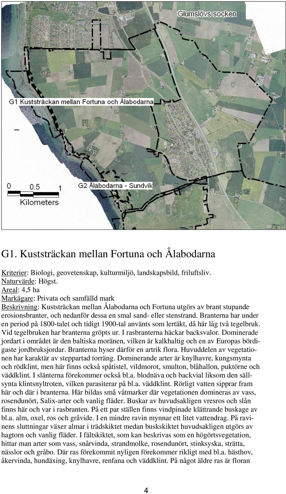 Branterna har under en period på 1800-talet och tidigt 1900-tal använts som lertäkt, då här låg två tegelbruk. Vid tegelbruken har branterna gröpts ur. I rasbranterna häckar backsvalor.