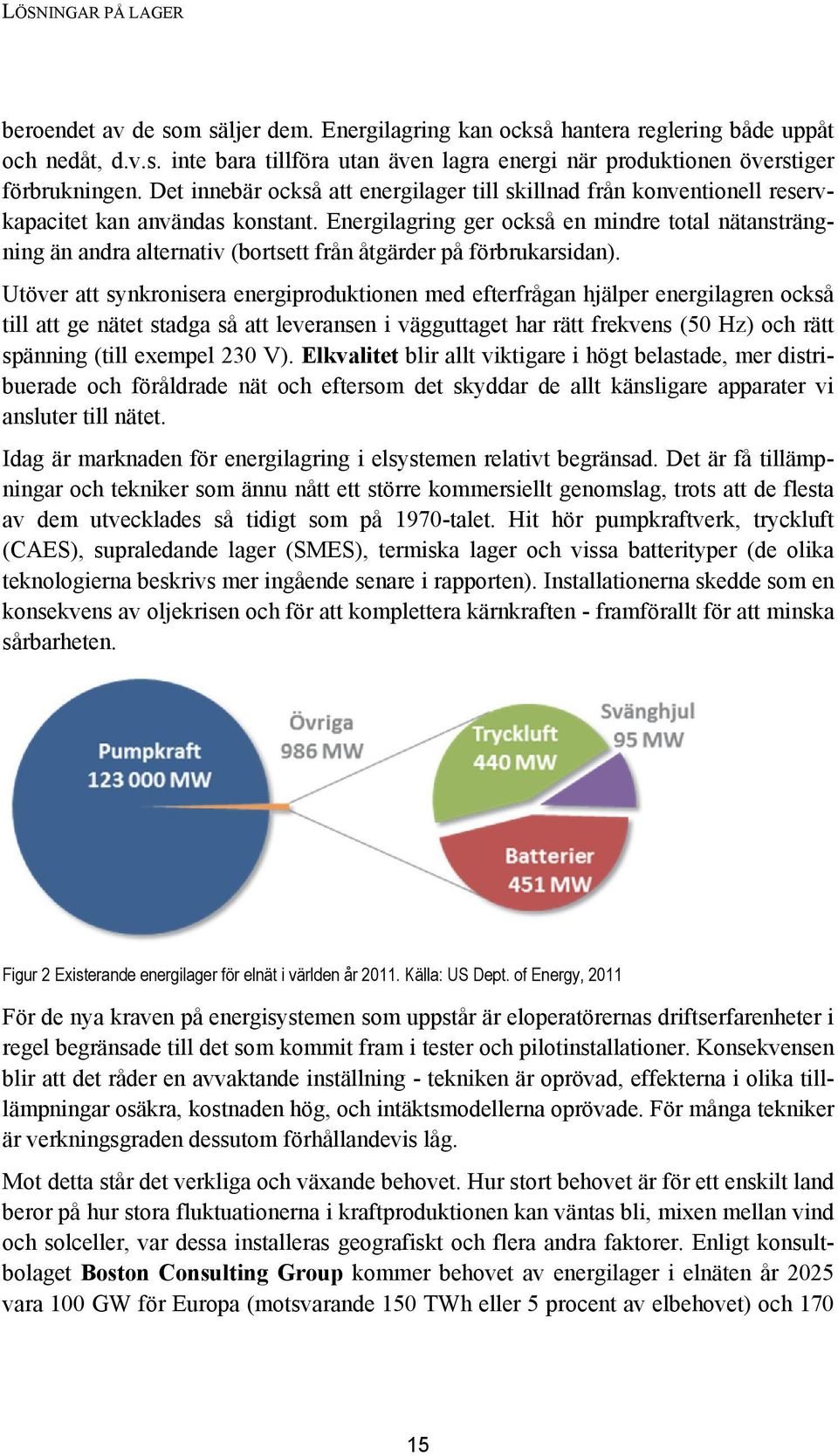 Energilagring ger också en mindre total nätansträngning än andra alternativ (bortsett från åtgärder på förbrukarsidan).