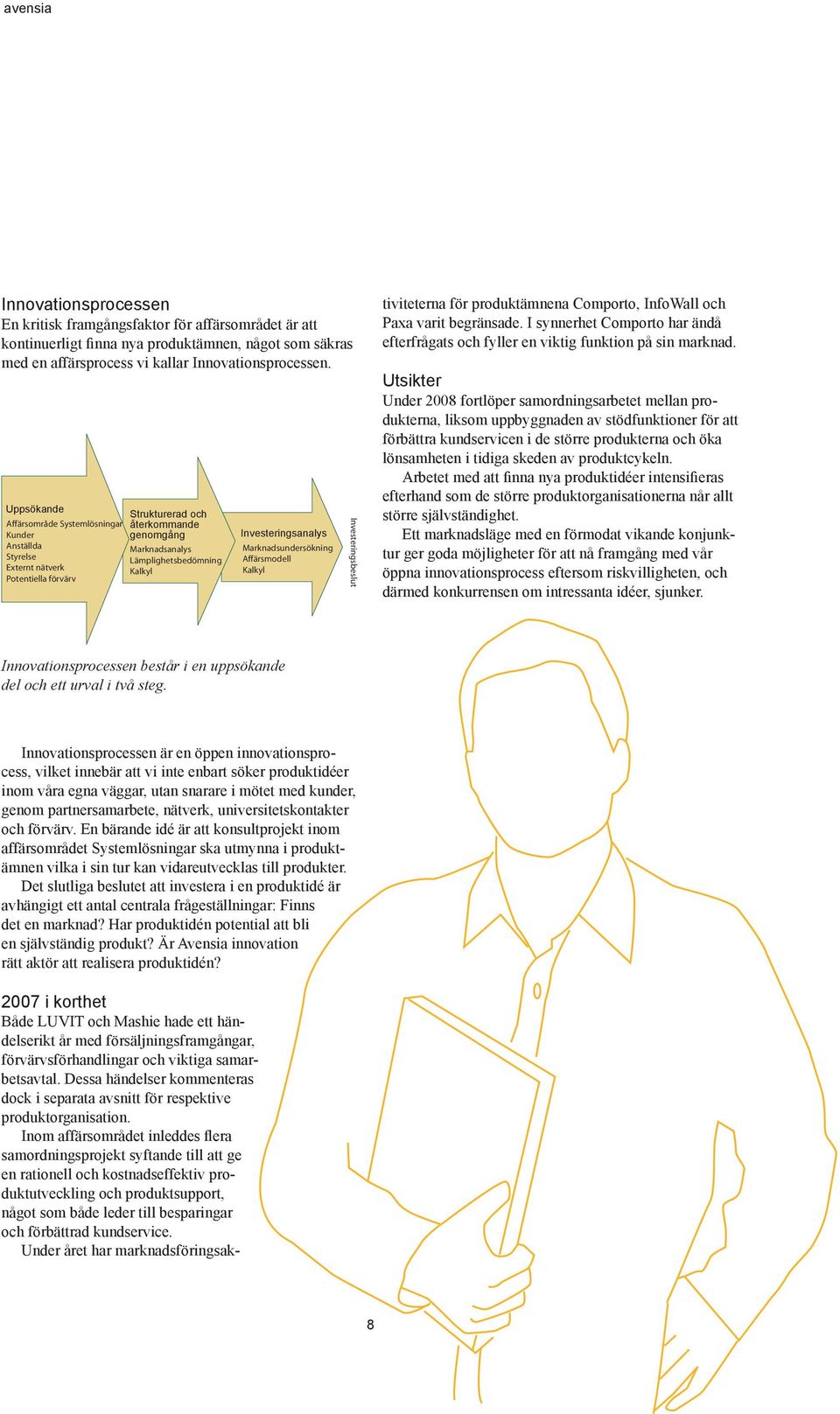 Investeringsanalys Marknadsundersökning Affärsmodell Kalkyl Investeringsbeslut tiviteterna för produktämnena Comporto, InfoWall och Paxa varit begränsade.