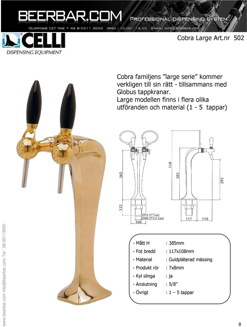 Globus tappkranar.