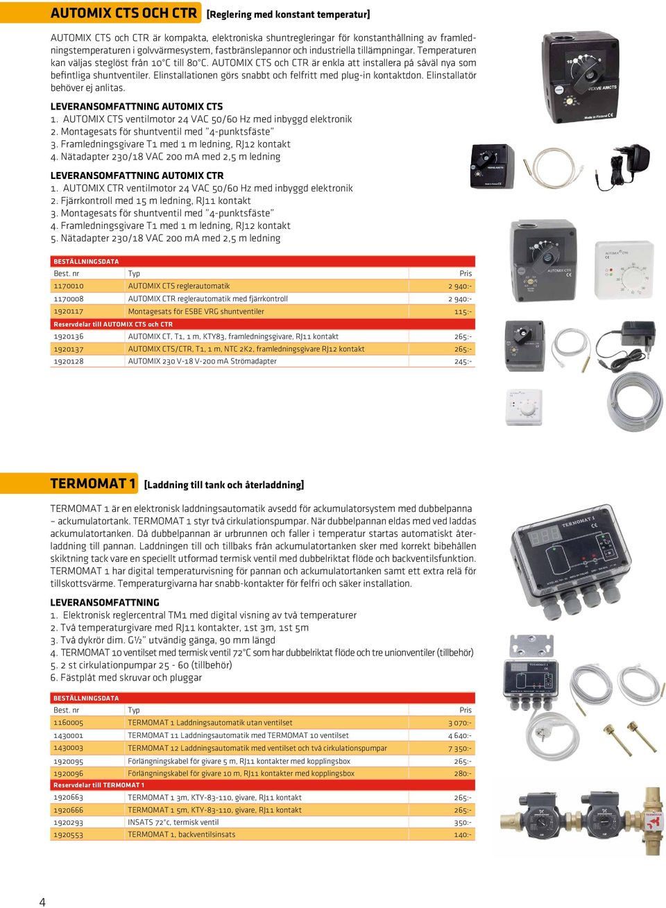 Elinstallationen görs snabbt och felfritt med plug-in kontaktdon. Elinstallatör behöver ej anlitas. AUTOMIX CTS 1. AUTOMIX CTS ventilmotor 24 VAC 50/60 Hz med inbyggd elektronik 2.