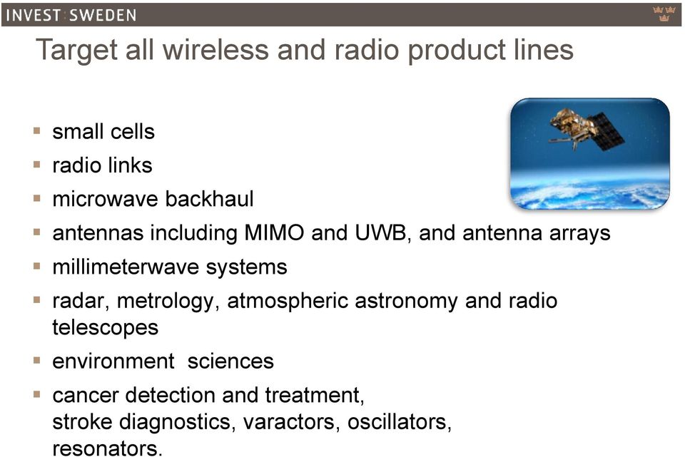systems radar, metrology, atmospheric astronomy and radio telescopes environment