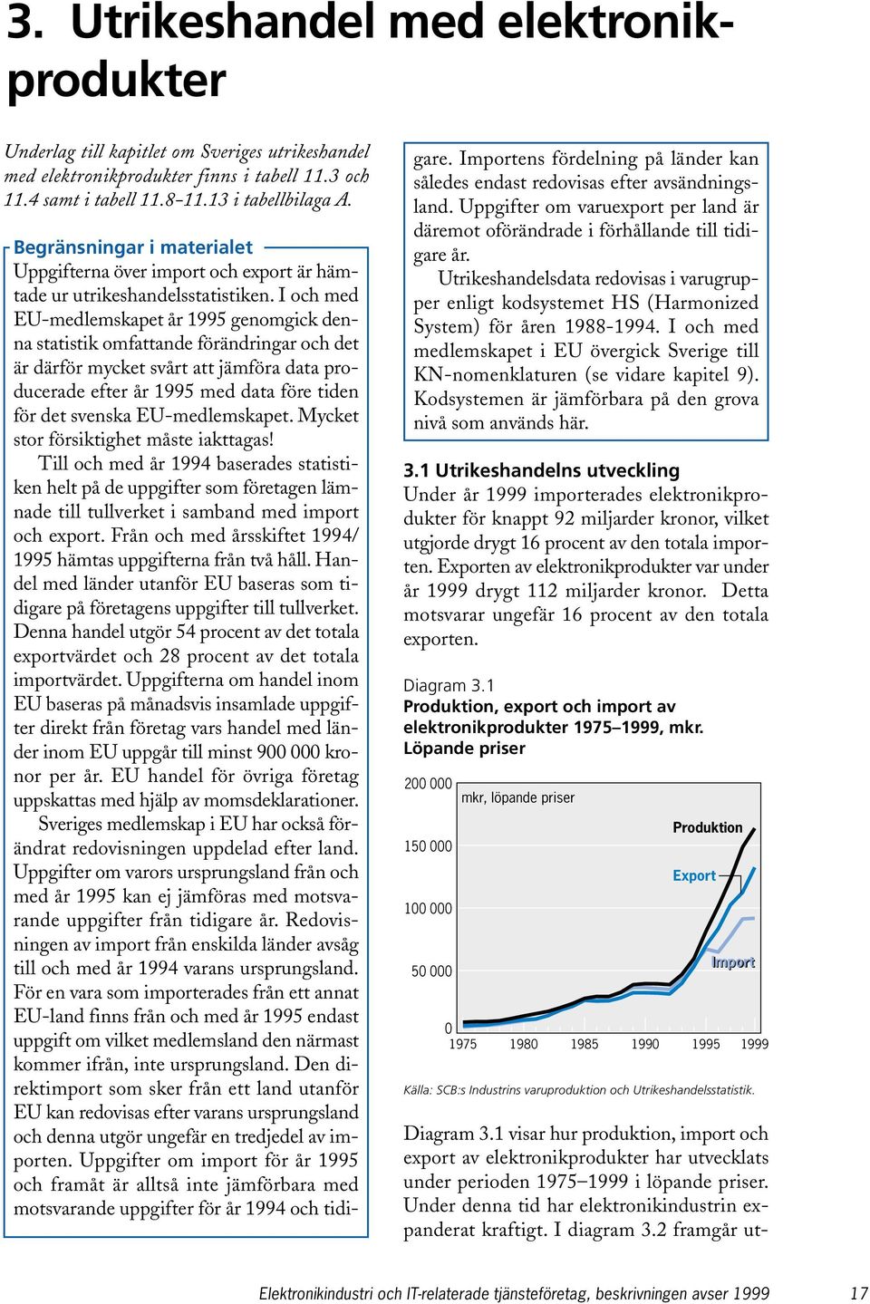 I och med EU-medlemskapet år 1995 genomgick denna statistik omfattande förändringar och det är därför mycket svårt att jämföra data producerade efter år 1995 med data före tiden för det svenska