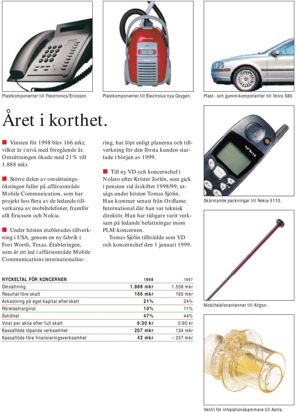 Större delen av omsättningsökningen faller på affärsområde Mobile Communication, som har projekt hos flera av de ledande tillverkarna av mobiltelefoner, framför allt Ericsson och Nokia.