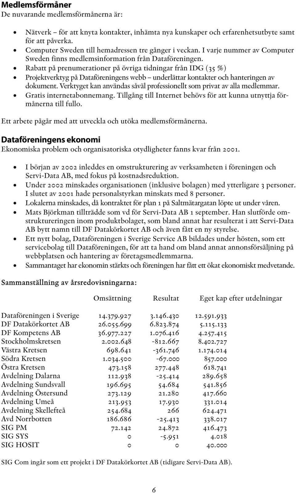 Rabatt på prenumerationer på övriga tidningar från IDG (35 %) Projektverktyg på Dataföreningens webb underlättar kontakter och hanteringen av dokument.