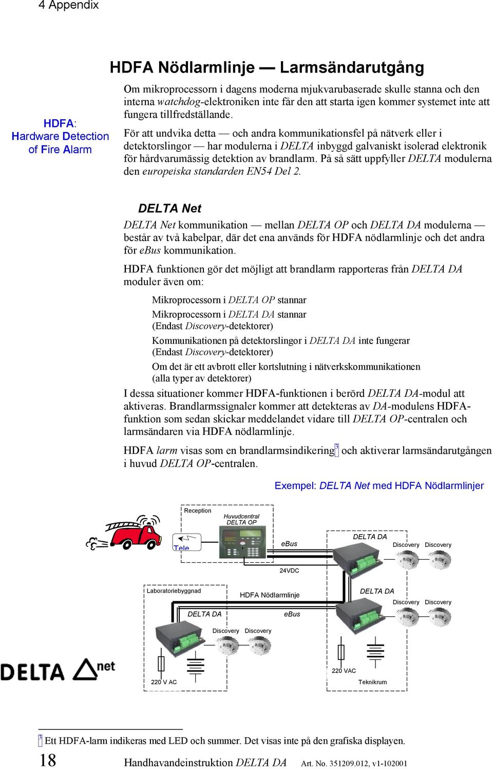 För att undvika detta och andra kommunikationsfel på nätverk eller i detektorslingor har modulerna i DELTA inbyggd galvaniskt isolerad elektronik för hårdvarumässig detektion av brandlarm.