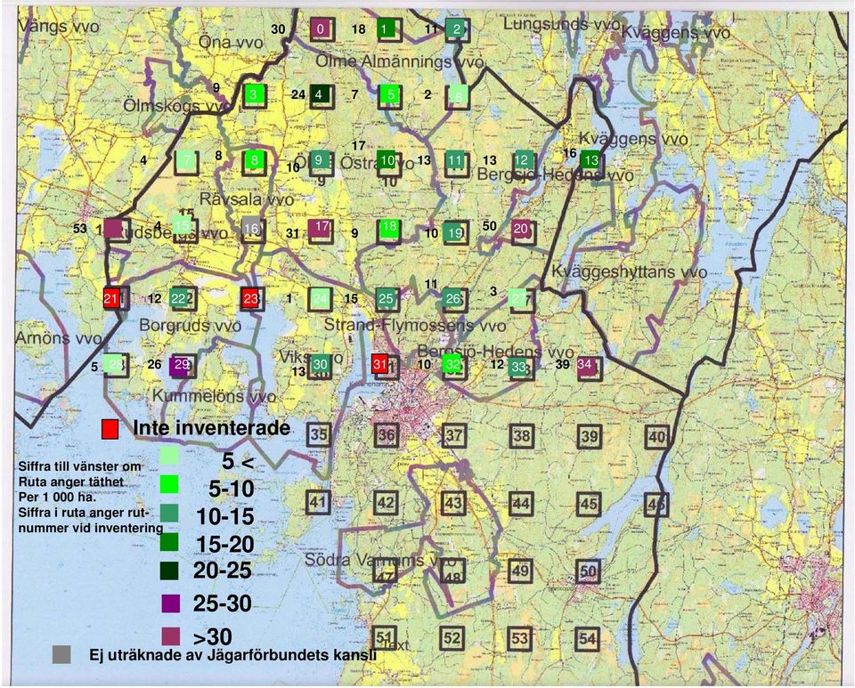 till vänster om Ruta anger täthet Per 1 000 ha.