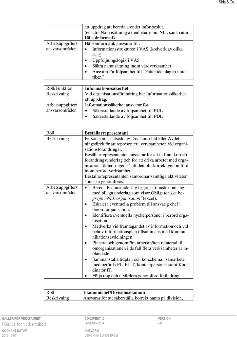 praktiken Informationssäkerhet Vid organisationsförändring har Informationssäkerhet ett uppdrag.